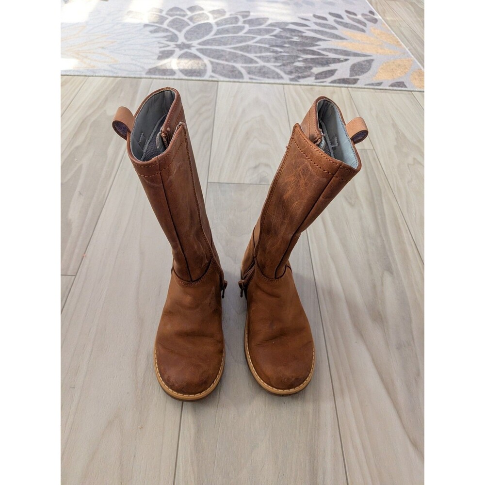 Clarks Kids Girls Tall Brown Boots Size 9 M EU 26 Side Zip Riding Boots